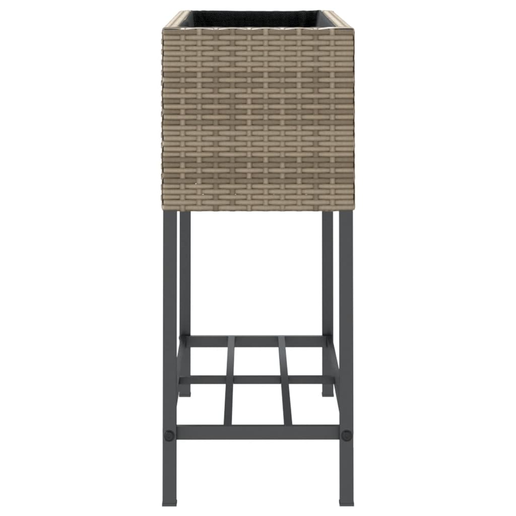 Fioriere Giardino con Ripiani 2pz Grigie 70x28x70cm Polyrattan 3210512