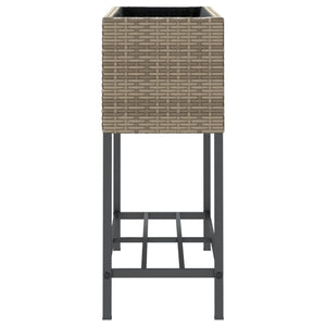 Fioriere Giardino con Ripiani 2pz Grigie 70x28x70cm Polyrattan 3210512