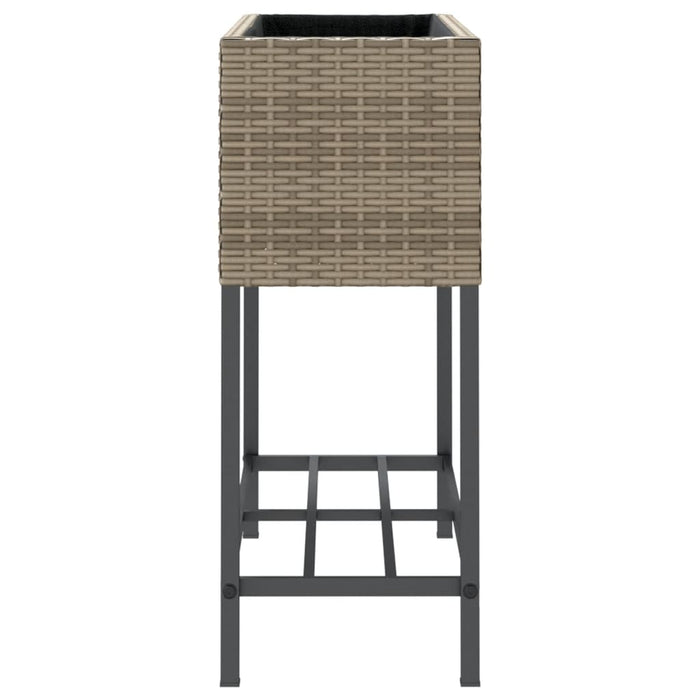 Fioriere Giardino con Ripiani 2pz Grigie 70x28x70cm Polyrattan 3210512