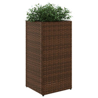 Fioriere da Giardino 2 pz Marrone 30x30x60 cm in Polyrattan 3210517