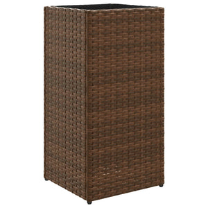 Fioriere da Giardino 2 pz Marrone 30x30x60 cm in Polyrattan 3210517