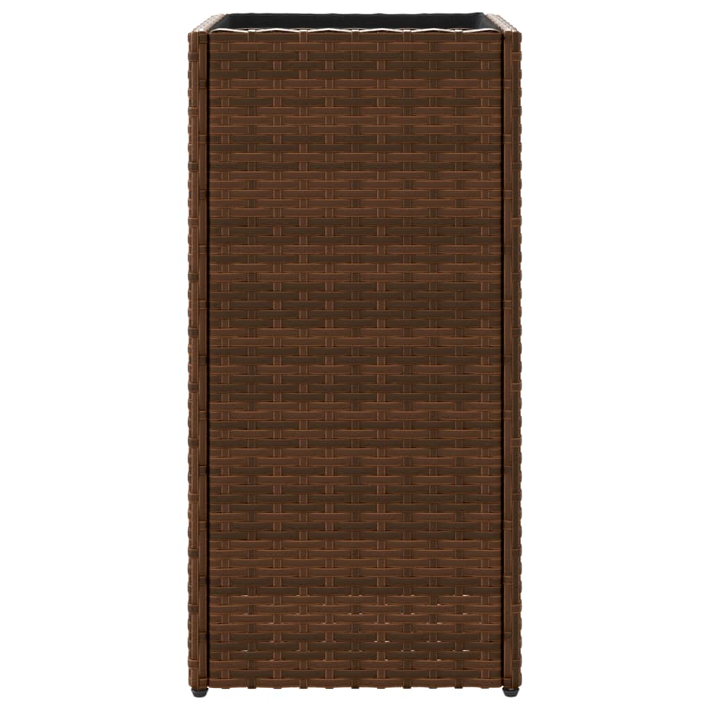 Fioriere da Giardino 2 pz Marrone 30x30x60 cm in Polyrattan 3210517