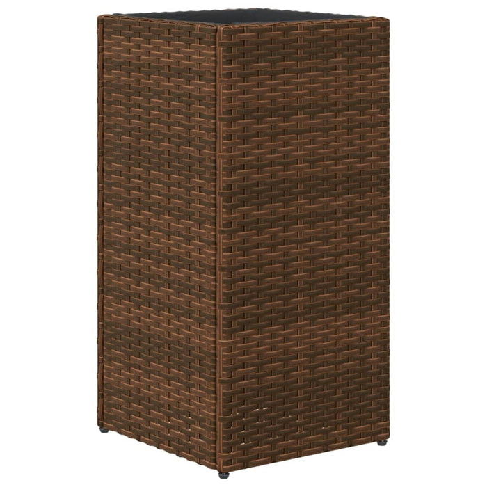 Fioriere da Giardino 2 pz Marrone 30x30x60 cm in Polyrattan 3210517