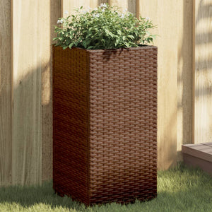 Fioriere da Giardino 2 pz Marrone 30x30x60 cm in Polyrattan 3210517