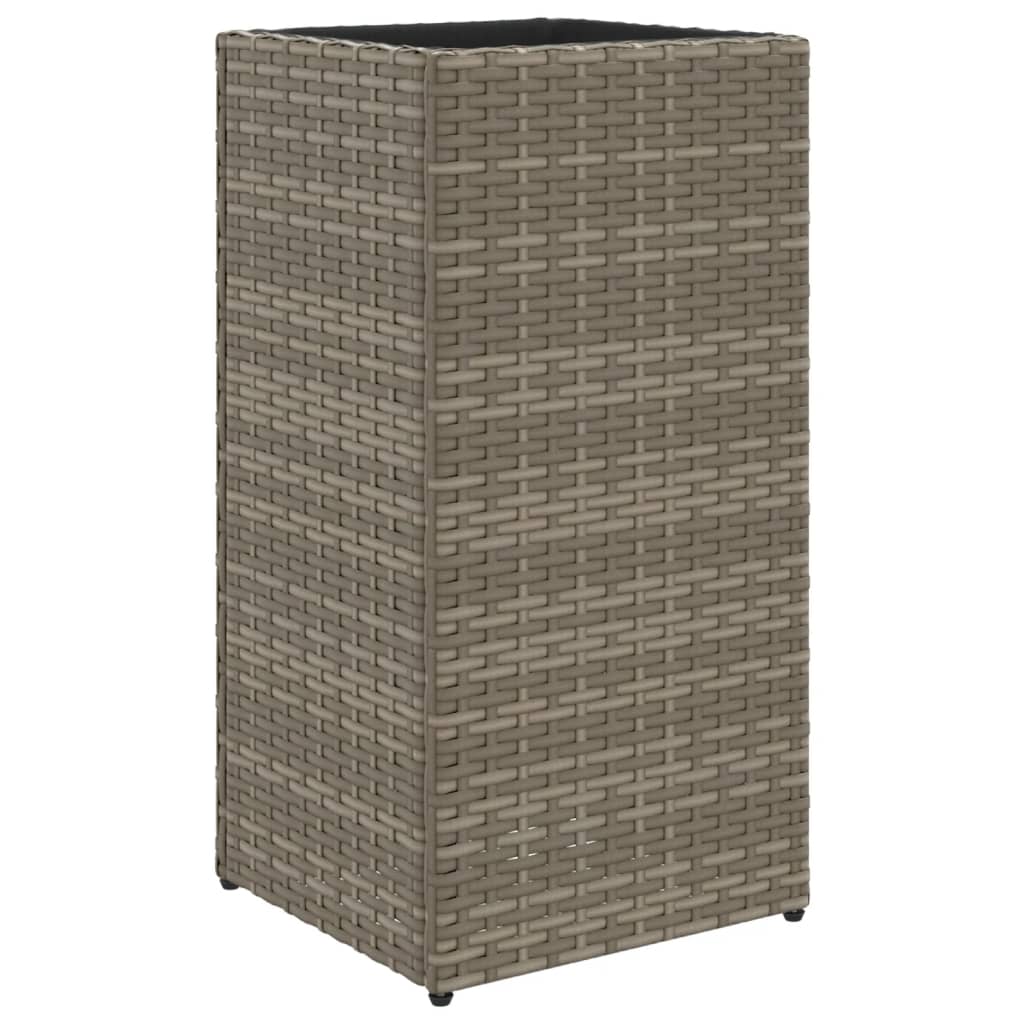 Fioriere da Giardino 2 pz Grigie 30x30x60 cm in Polyrattan 3210518