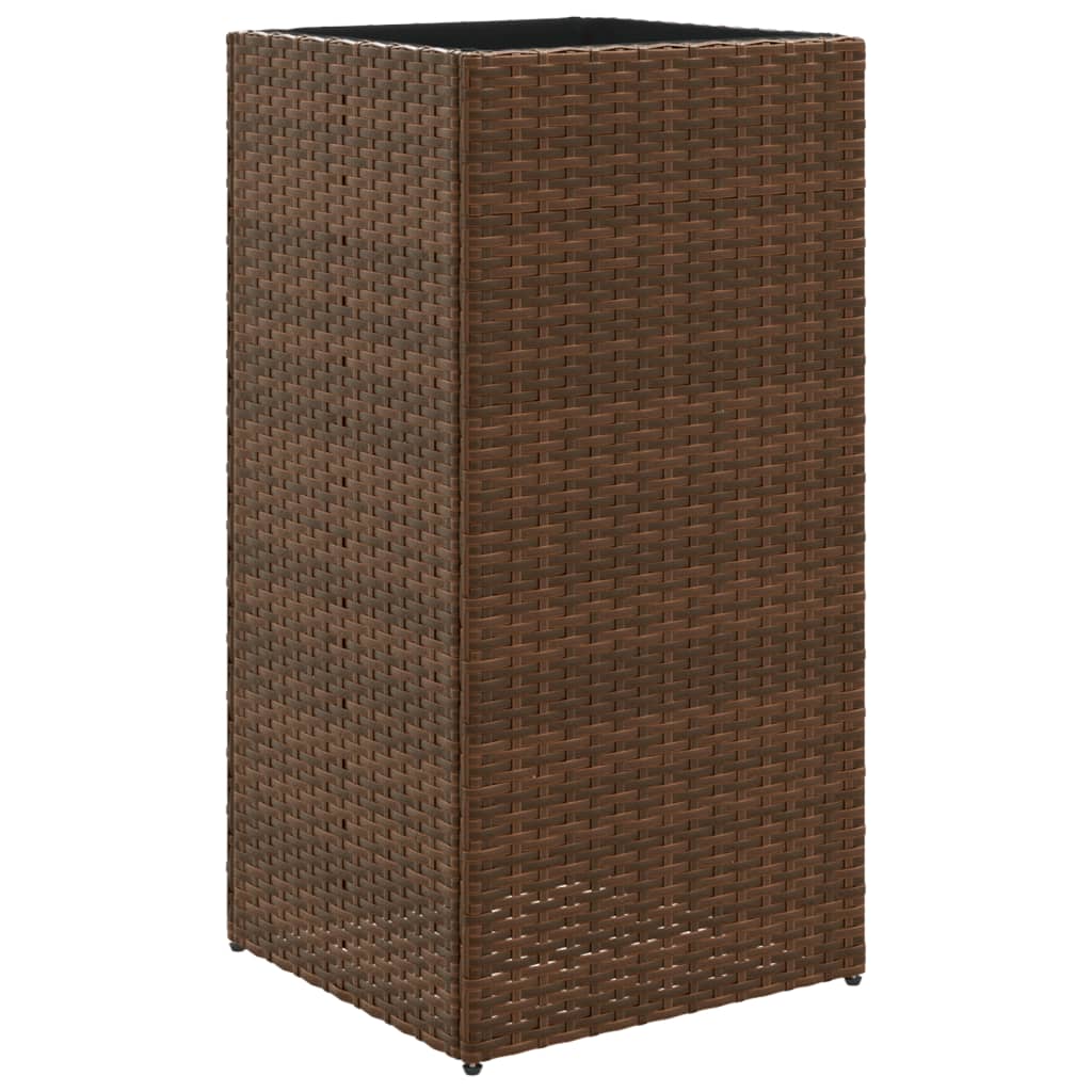 Fioriere da Giardino 2 pz Marrone 40x40x80 cm in Polyrattan 3210520