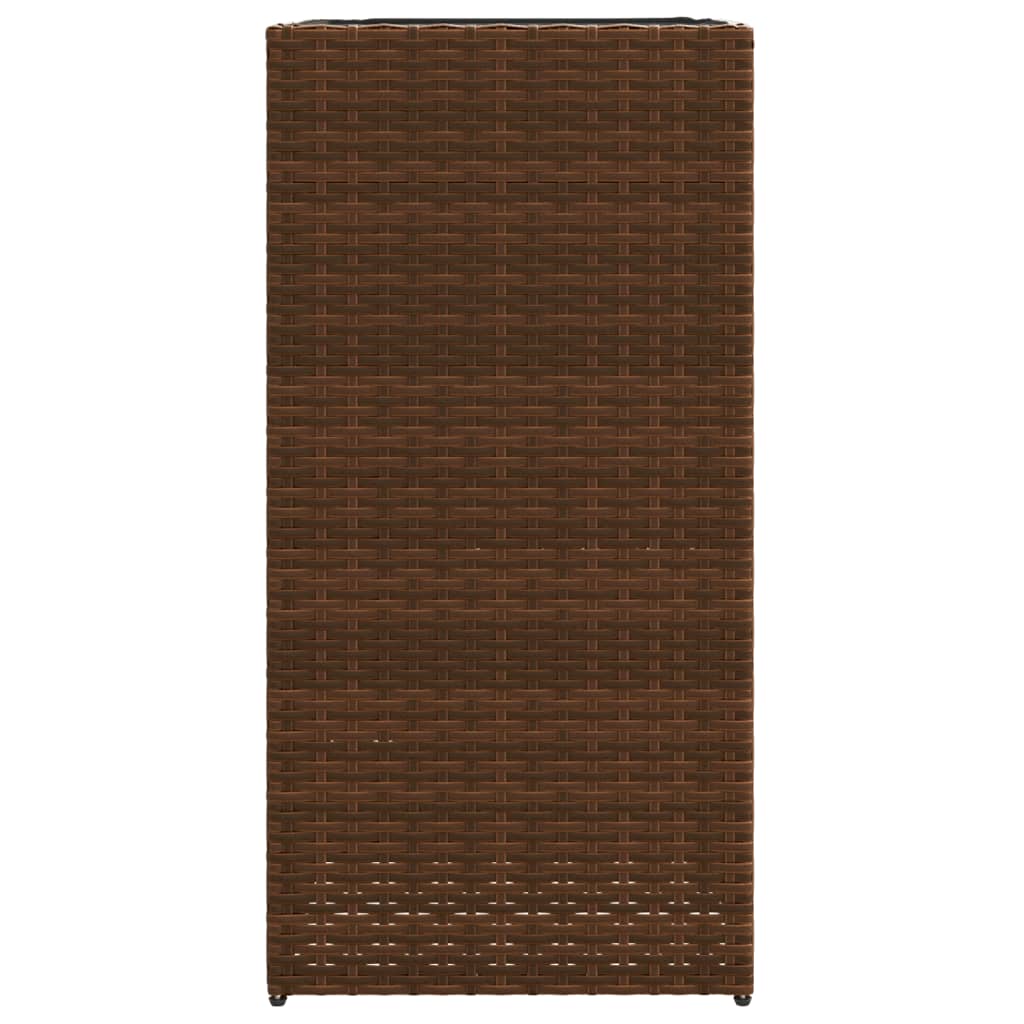 Fioriere da Giardino 2 pz Marrone 40x40x80 cm in Polyrattan 3210520