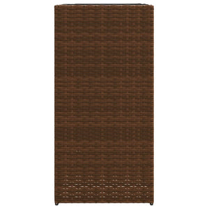 Fioriere da Giardino 2 pz Marrone 40x40x80 cm in Polyrattan 3210520