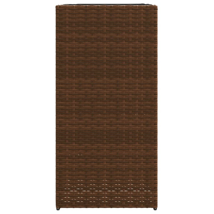 Fioriere da Giardino 2 pz Marrone 40x40x80 cm in Polyrattan 3210520