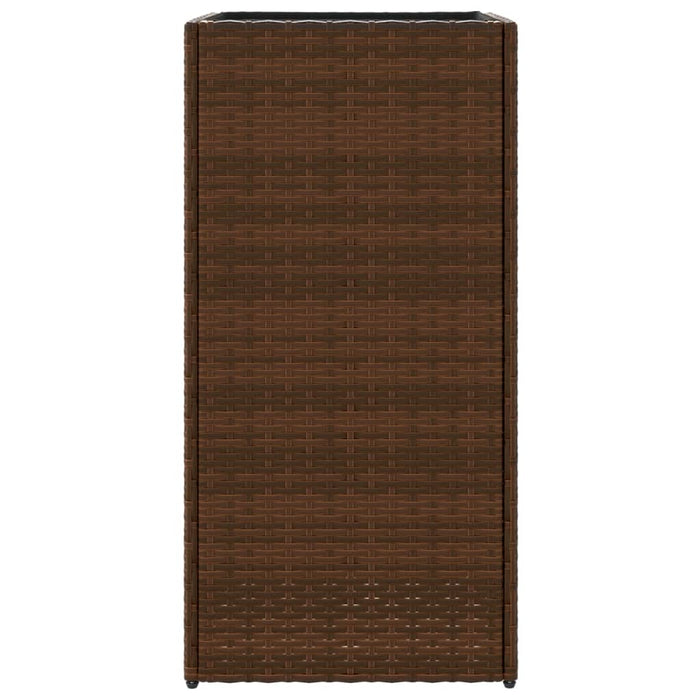 Fioriere da Giardino 2 pz Marrone 40x40x80 cm in Polyrattan 3210520