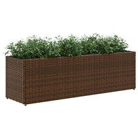 Fioriere da Giardino con 3 Vasi Marrone 105x30x32 cm Polyrattan 3210523