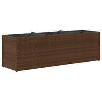 Fioriere da Giardino con 3 Vasi Marrone 105x30x32 cm Polyrattan 3210523