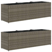 Fioriere da Giardino con 3 Vasi Grigie 105x30x32 cm Polyrattan 3210524