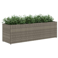 Fioriere da Giardino con 3 Vasi Grigie 105x30x32 cm Polyrattan 3210524