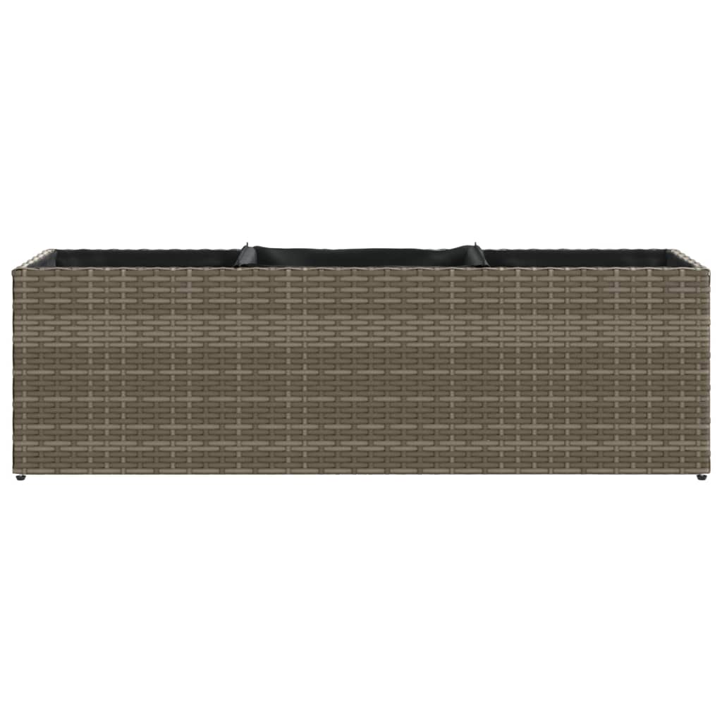 Fioriere da Giardino con 3 Vasi Grigie 105x30x32 cm Polyrattan 3210524