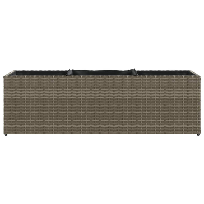 Fioriere da Giardino con 3 Vasi Grigie 105x30x32 cm Polyrattan 3210524