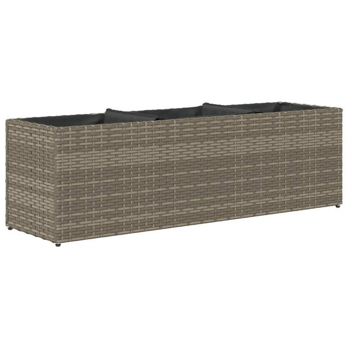 Fioriere da Giardino con 3 Vasi Grigie 105x30x32 cm Polyrattan 3210524