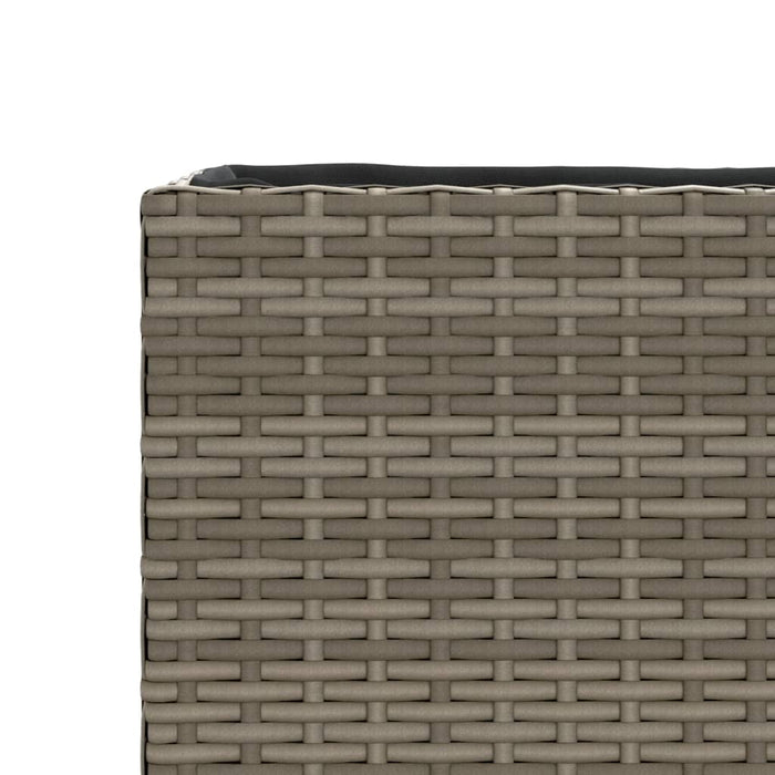 Fioriere da Giardino con 3 Vasi Grigie 105x30x32 cm Polyrattan 3210524