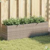 Fioriere da Giardino con 3 Vasi Grigie 105x30x32 cm Polyrattan 3210524