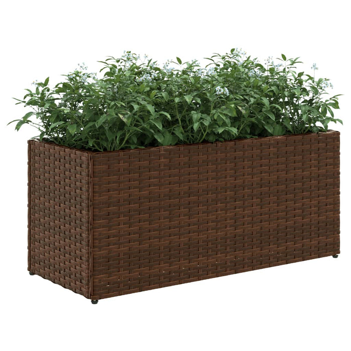 Fioriere da Giardino con 2 Vasi Marrone 72x30x32 cm Polyrattan 3210529