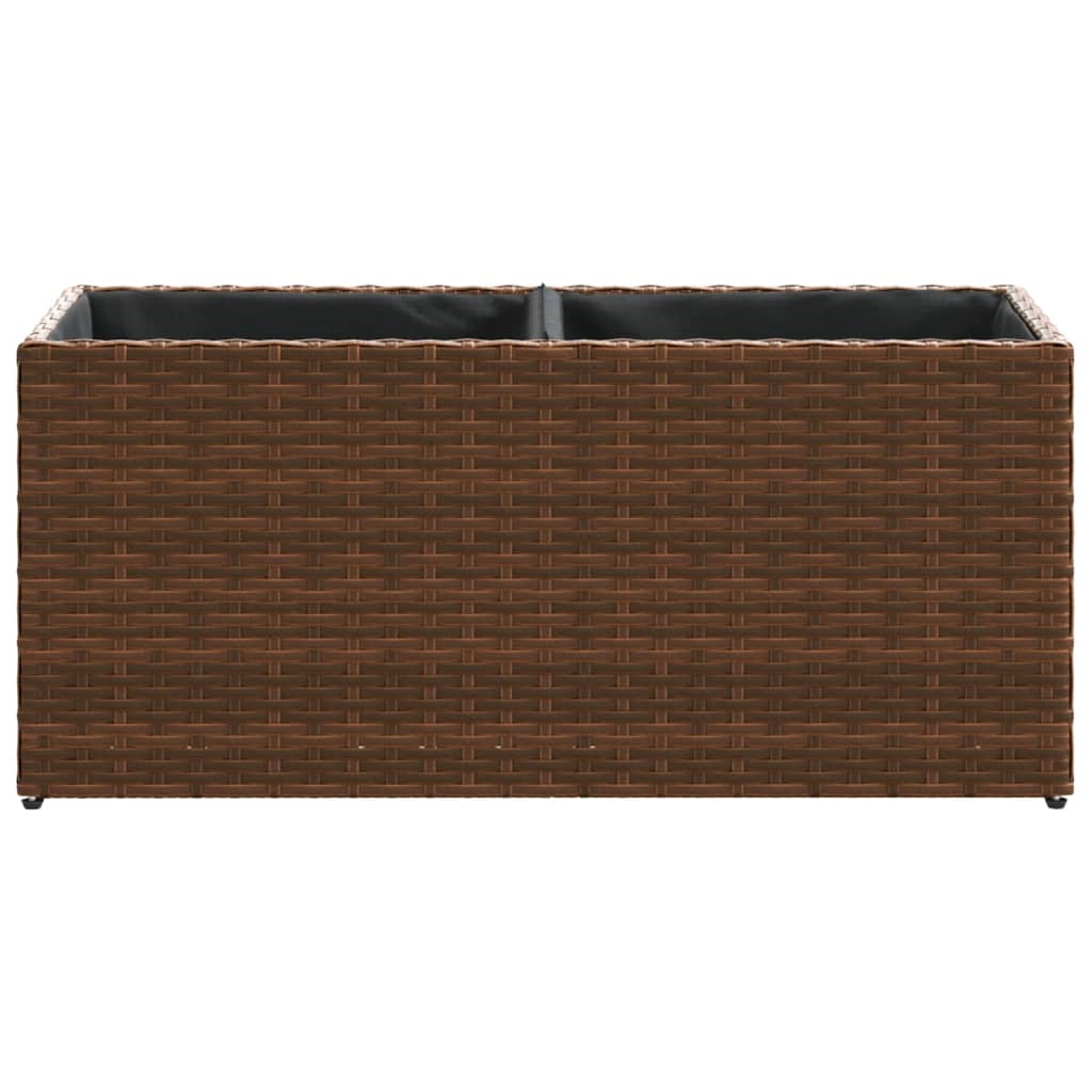 Fioriere da Giardino con 2 Vasi Marrone 72x30x32 cm Polyrattan 3210529