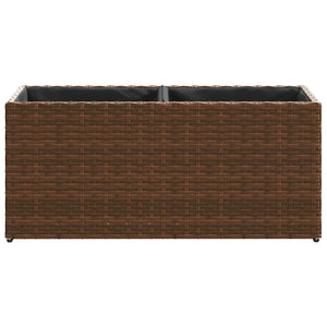 Fioriere da Giardino con 2 Vasi Marrone 72x30x32 cm Polyrattan 3210529