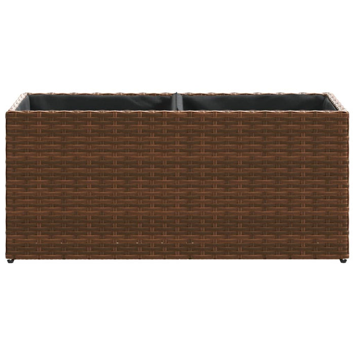 Fioriere da Giardino con 2 Vasi Marrone 72x30x32 cm Polyrattan 3210529