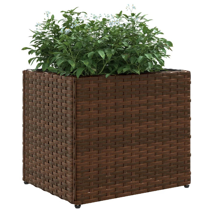 Fioriere da Giardino 2 pz Marrone 36x30x32 cm in Polyrattan 3210532