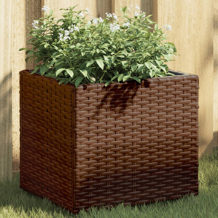 Fioriere da Giardino 2 pz Marrone 36x30x32 cm in Polyrattan 3210532