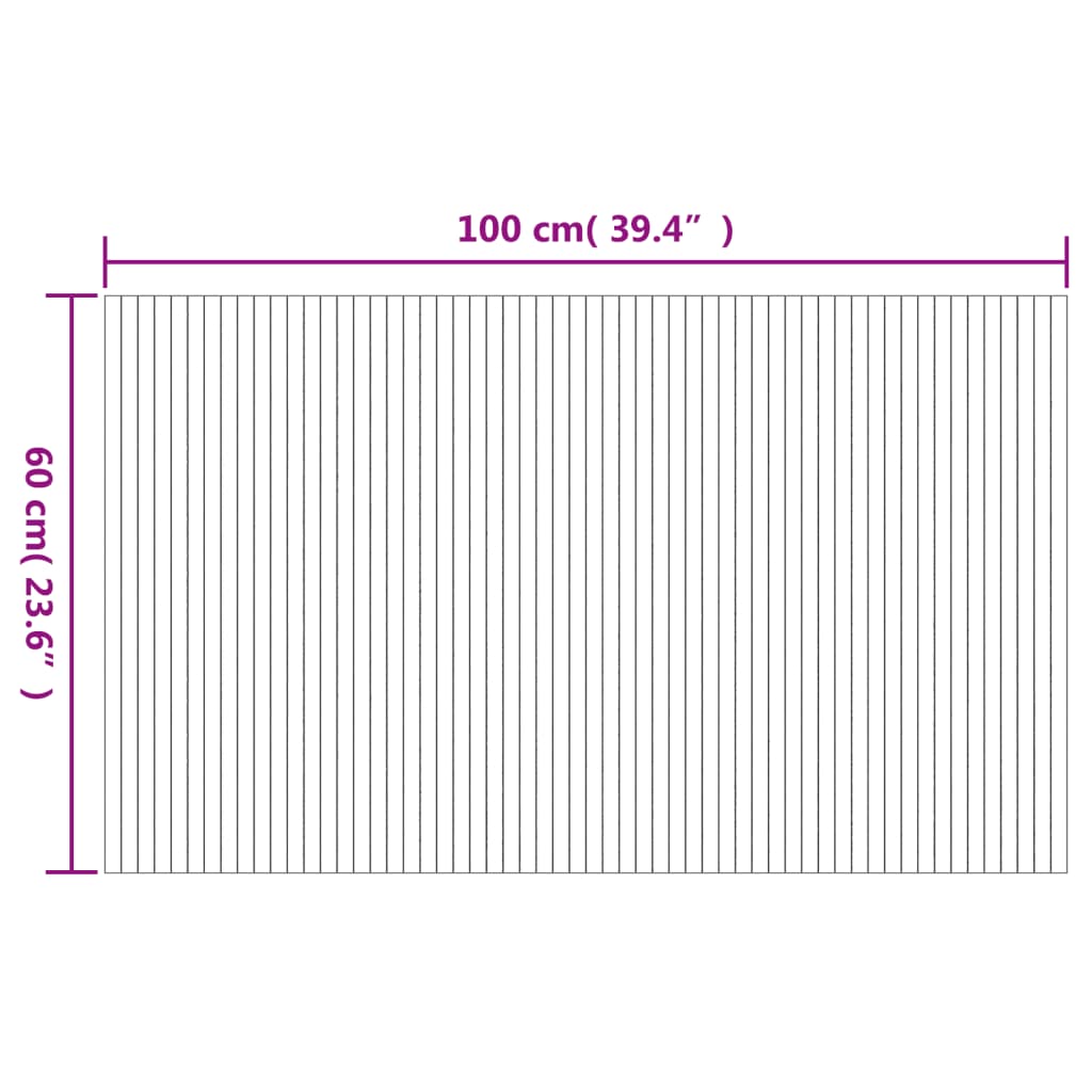 Tappeto Rettangolare Marrone 60x100 cm in Bambù 376710