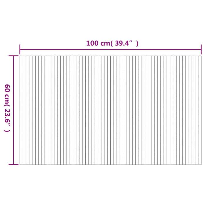 Tappeto Rettangolare Marrone 60x100 cm in Bambù 376710