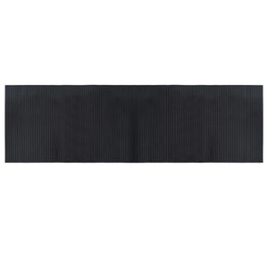 Tappeto Rettangolare Nero 60x200 cm in Bambù 376714