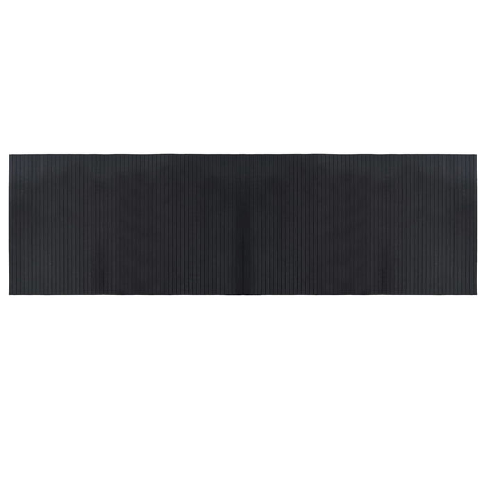 Tappeto Rettangolare Nero 60x200 cm in Bambù 376714