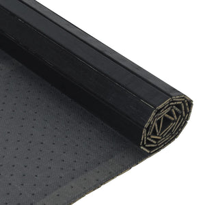 Tappeto Rettangolare Nero 60x200 cm in Bambù 376714