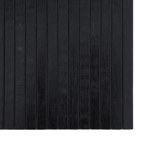 Tappeto Rettangolare Nero 60x200 cm in Bambù 376714