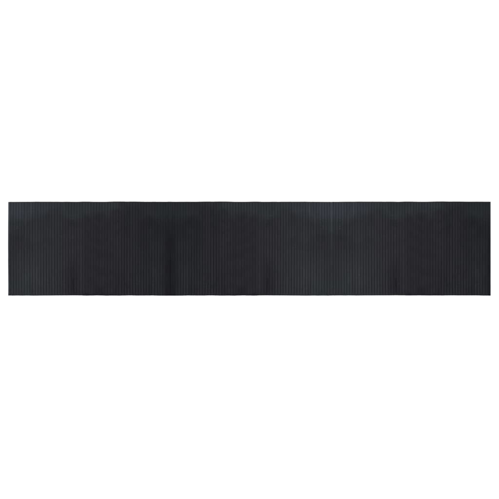 Tappeto Rettangolare Nero 60x300 cm in Bambù 376720