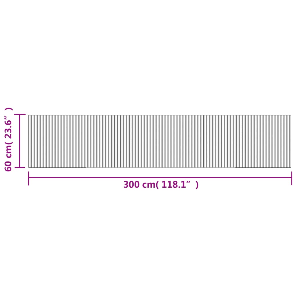 Tappeto Rettangolare Marrone 60x300 cm in Bambù 376722