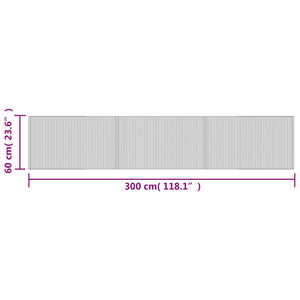 Tappeto Rettangolare Marrone 60x300 cm in Bambù 376722