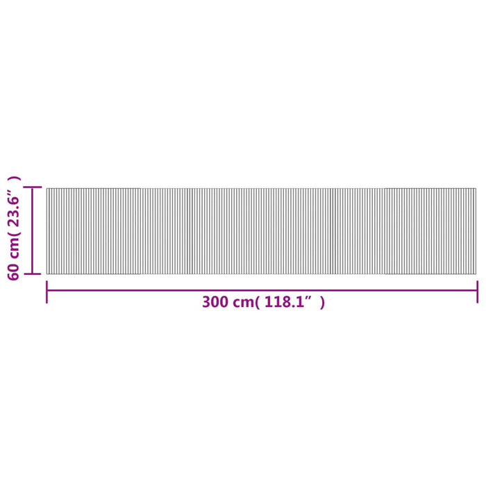 Tappeto Rettangolare Marrone 60x300 cm in Bambù 376722