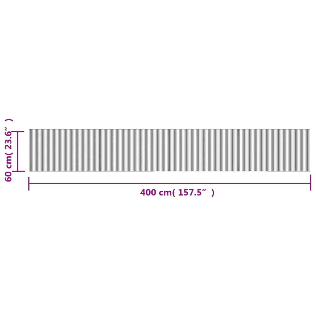 Tappeto Rettangolare Marrone 60x400 cm in Bambù 376728