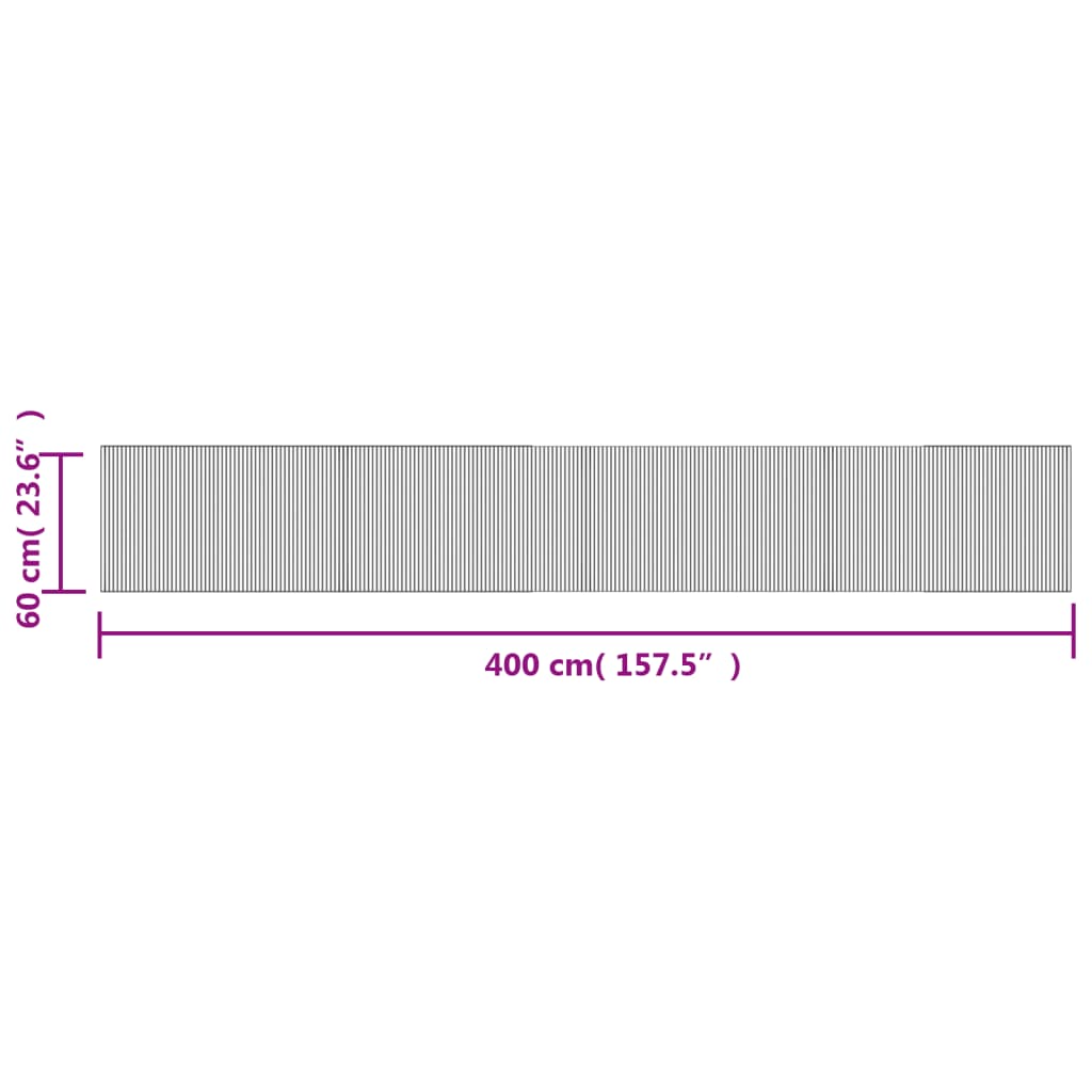 Tappeto Rettangolare Natura Chiaro 60x400 cm in Bambù 376729