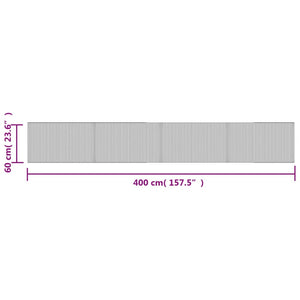 Tappeto Rettangolare Grigio 60x400 cm in Bambù 376730