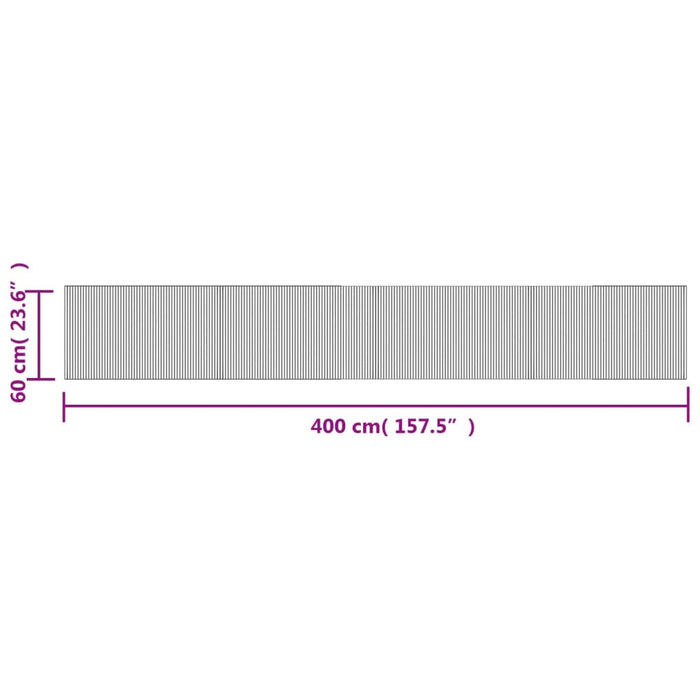 Tappeto Rettangolare Marrone Scuro 60x400 cm in Bambù 376731