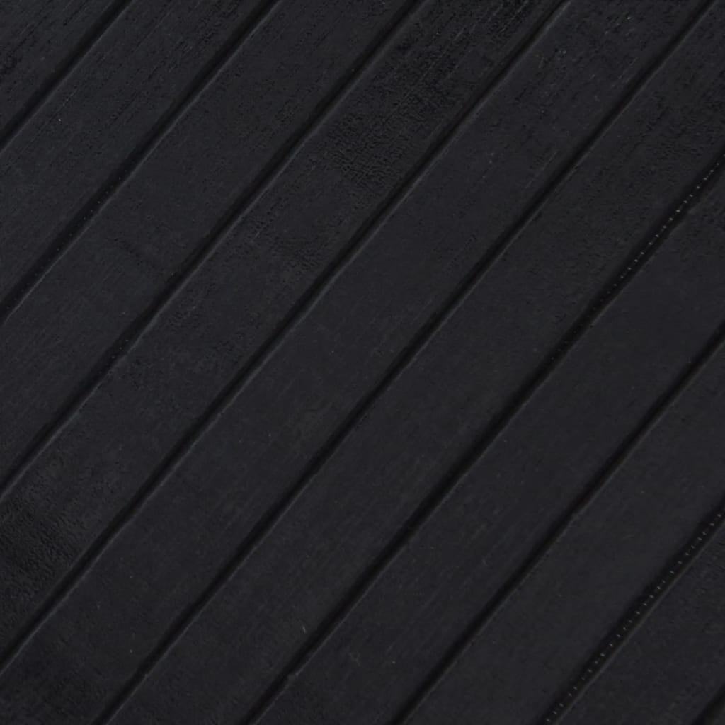 Tappeto Rettangolare Nero 60x500 cm in Bambù 376732