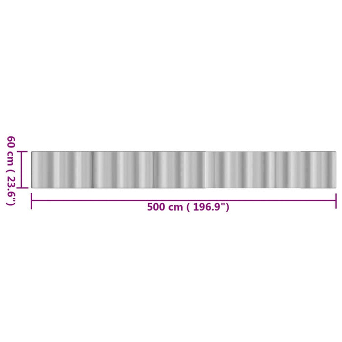 Tappeto Rettangolare Natura 60x500 cm in Bambù 376733