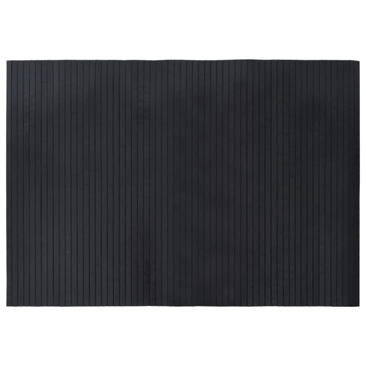 Tappeto Rettangolare Nero 70x100 cm in Bambù 376738