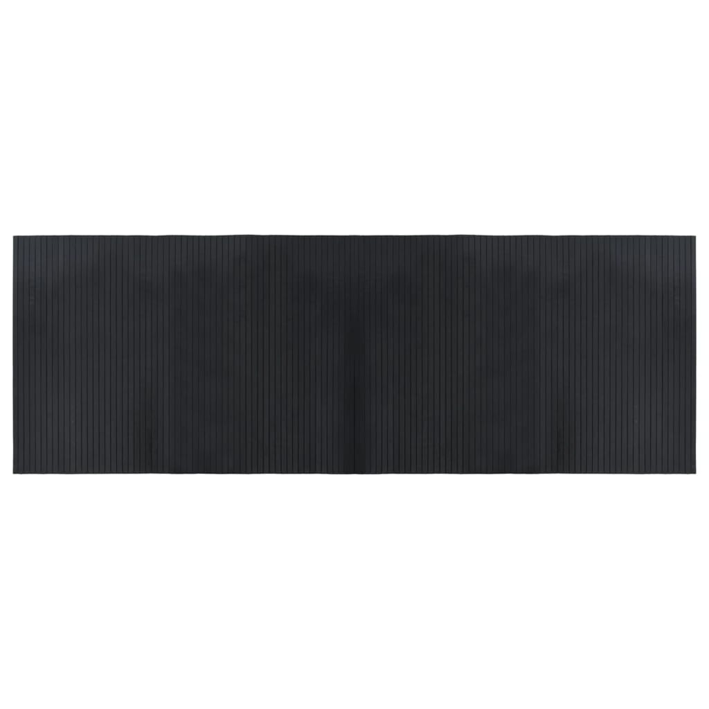 Tappeto Rettangolare Nero 70x200 cm in Bambù 376744