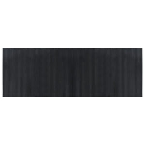 Tappeto Rettangolare Nero 70x200 cm in Bambù 376744