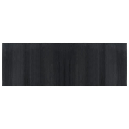 Tappeto Rettangolare Nero 70x200 cm in Bambù 376744