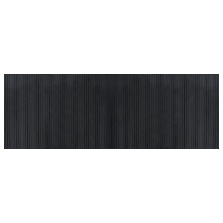 Tappeto Rettangolare Nero 70x200 cm in Bambù 376744